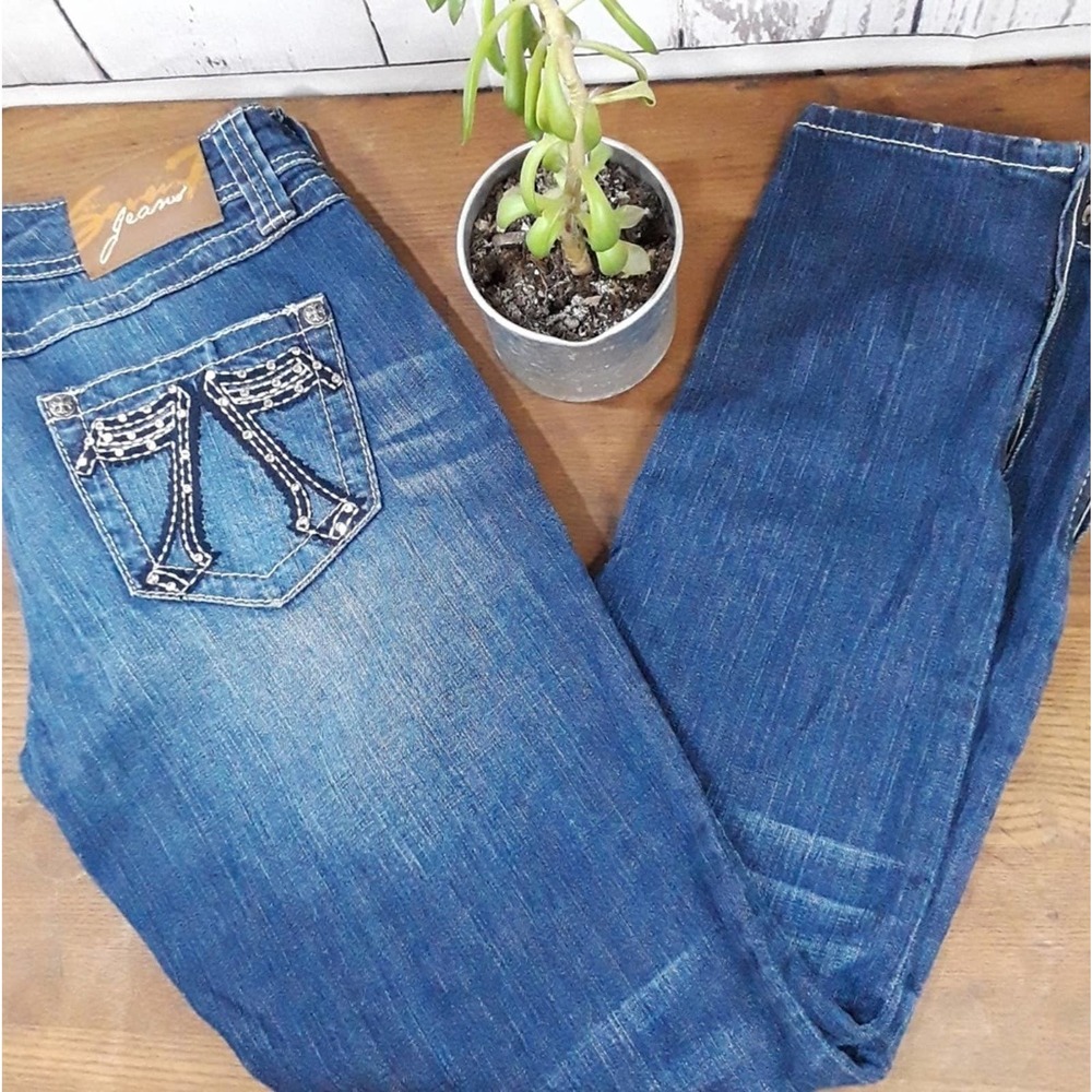 Seven 7 | Embellished Ankle Zip Jeans | Size 28